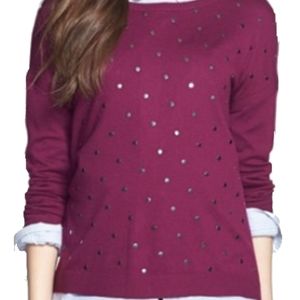 Caslon burgundy rivet cashmere sweater! Sz…